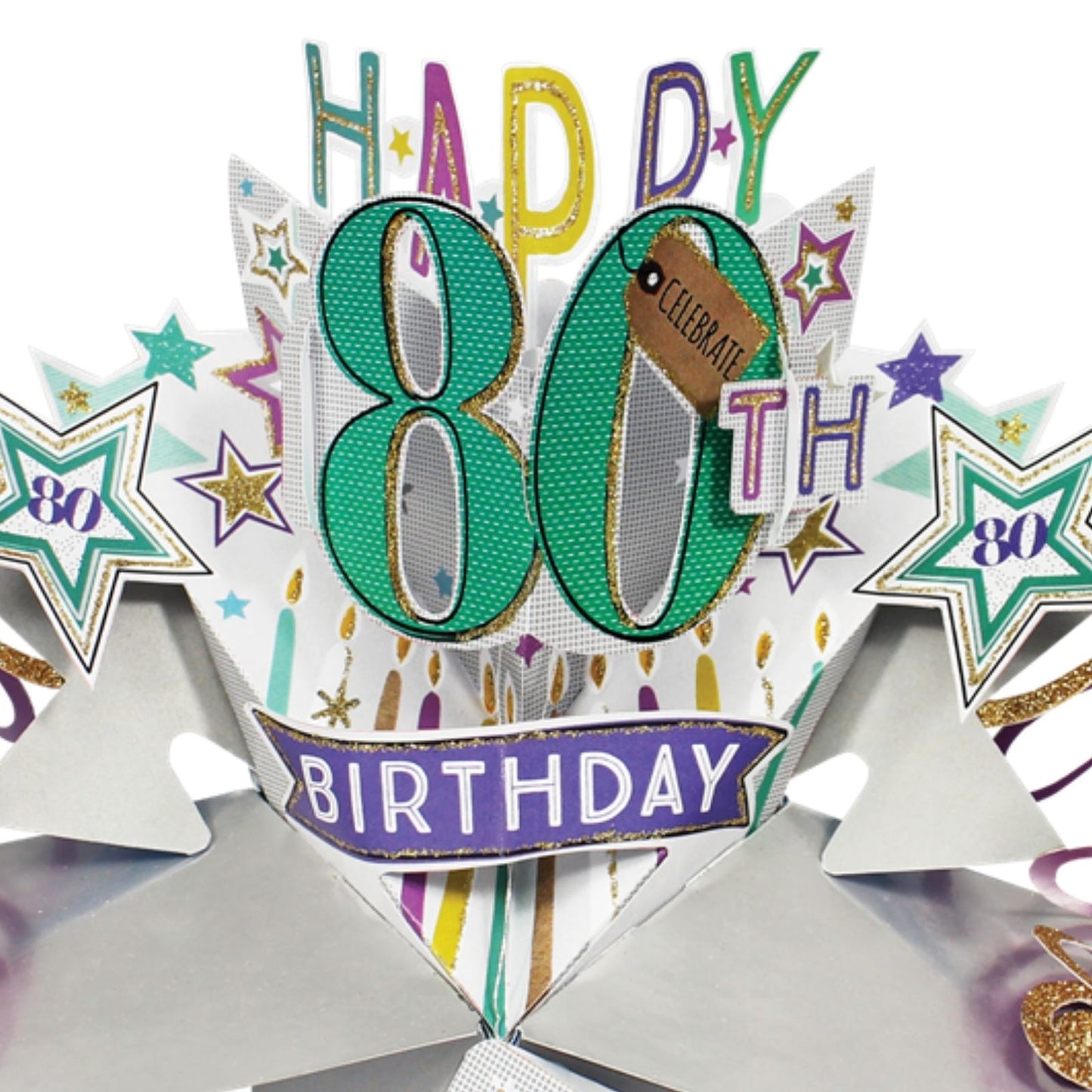 Happy 80th Birthday Pop-Up Greeting Card