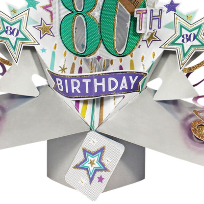 Happy 80th Birthday Pop-Up Greeting Card
