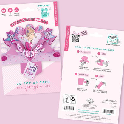 Granddaughter Birthday Pop-Up Greeting Card