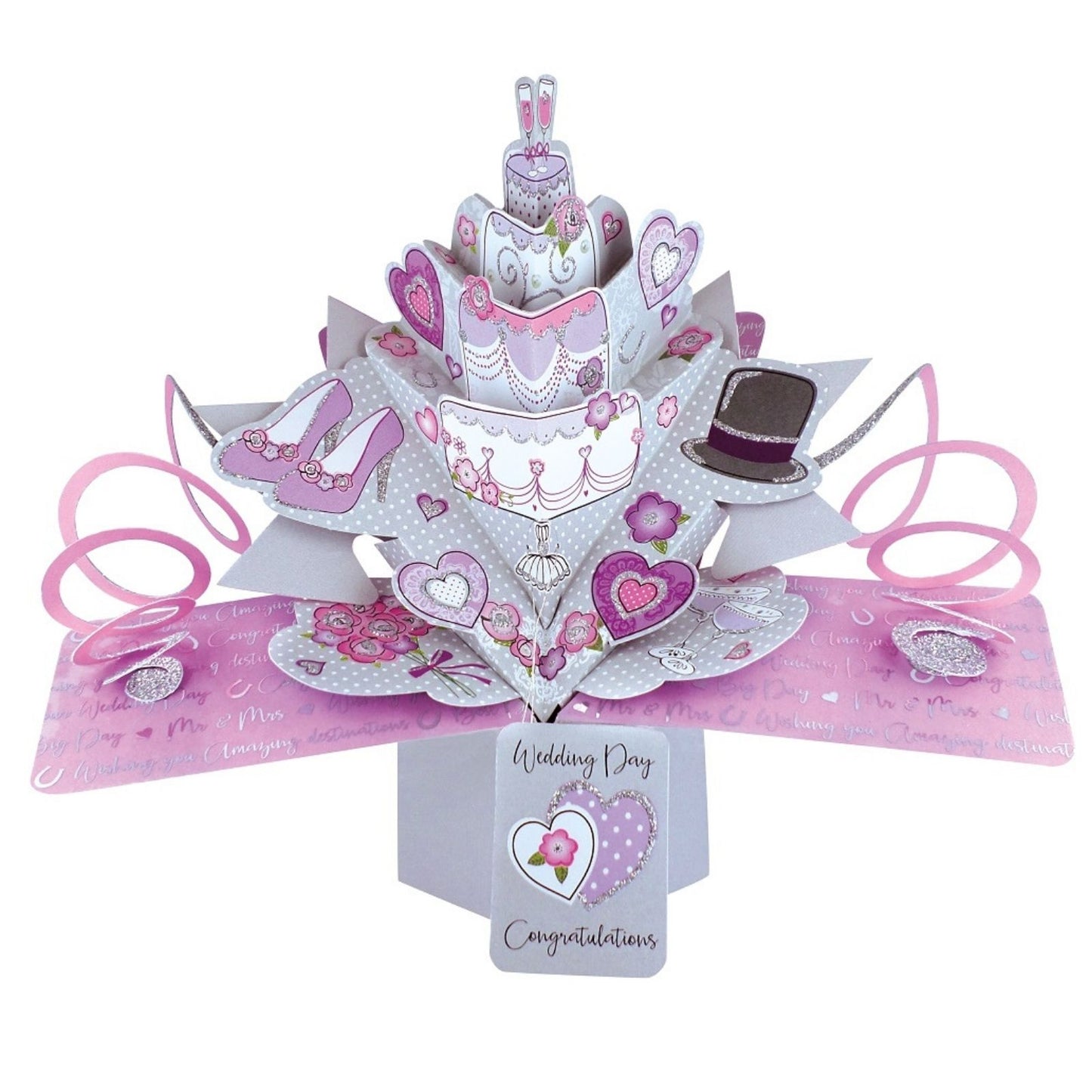 Wedding Cake Wedding Day Congratulations Pop Up Greeting Card