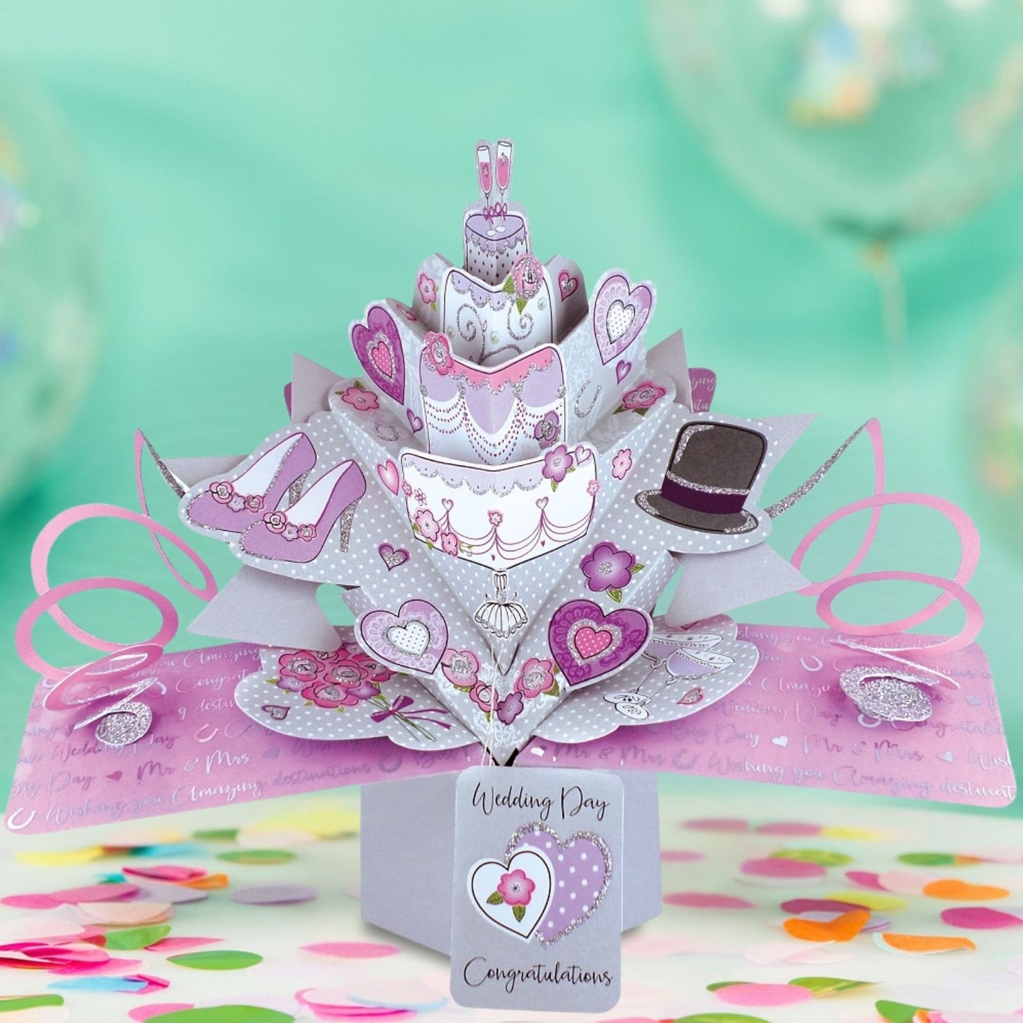 Wedding Cake Wedding Day Congratulations Pop Up Greeting Card