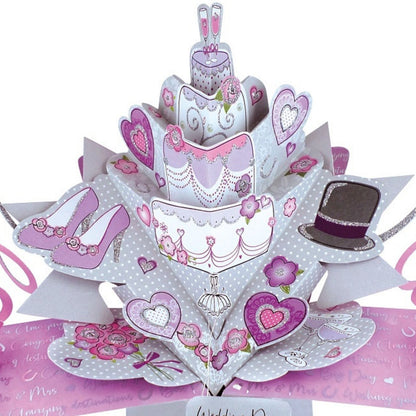 Wedding Cake Wedding Day Congratulations Pop Up Greeting Card