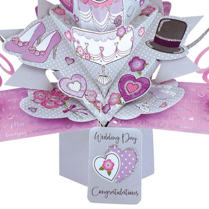 Wedding Cake Wedding Day Congratulations Pop Up Greeting Card
