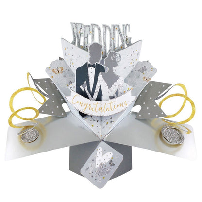 Congratulations Bride & Groom Wedding Pop Up Greeting Card