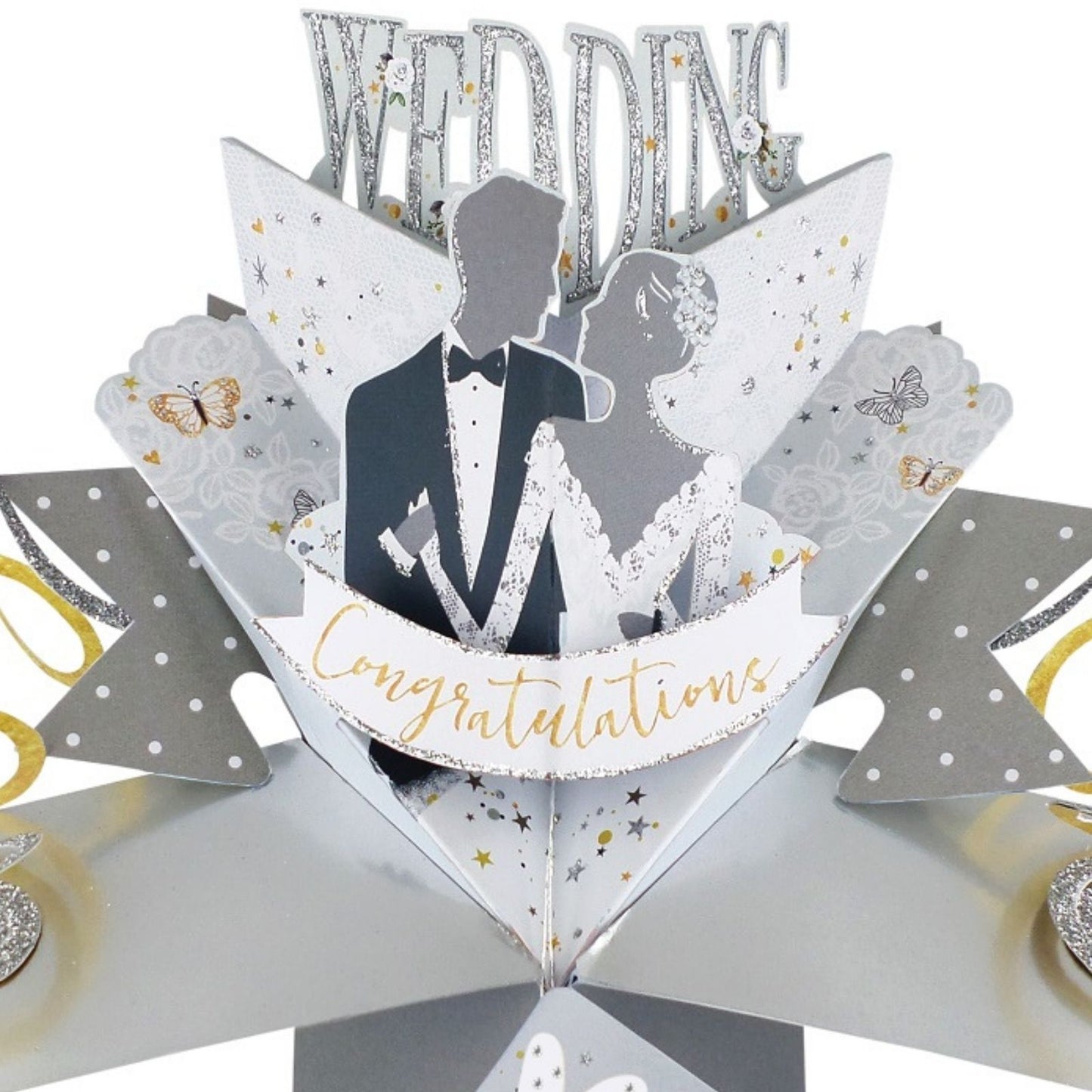 Congratulations Bride & Groom Wedding Pop Up Greeting Card