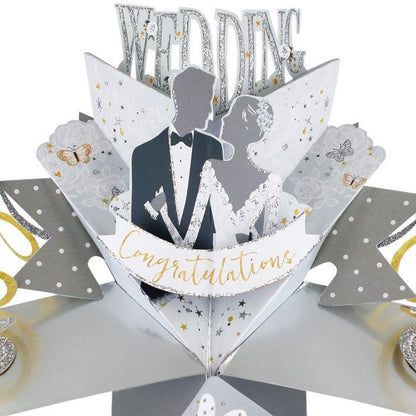 Congratulations Bride & Groom Wedding Pop Up Greeting Card