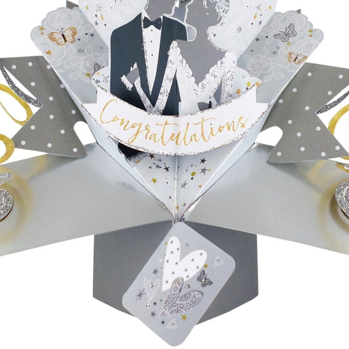 Congratulations Bride & Groom Wedding Pop Up Greeting Card