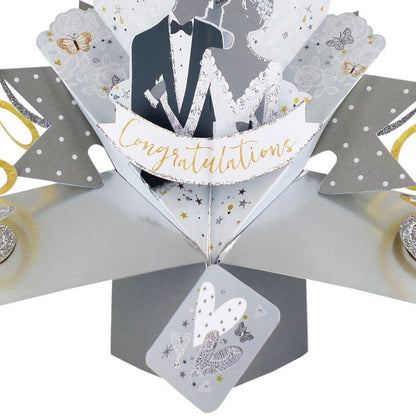 Congratulations Bride & Groom Wedding Pop Up Greeting Card