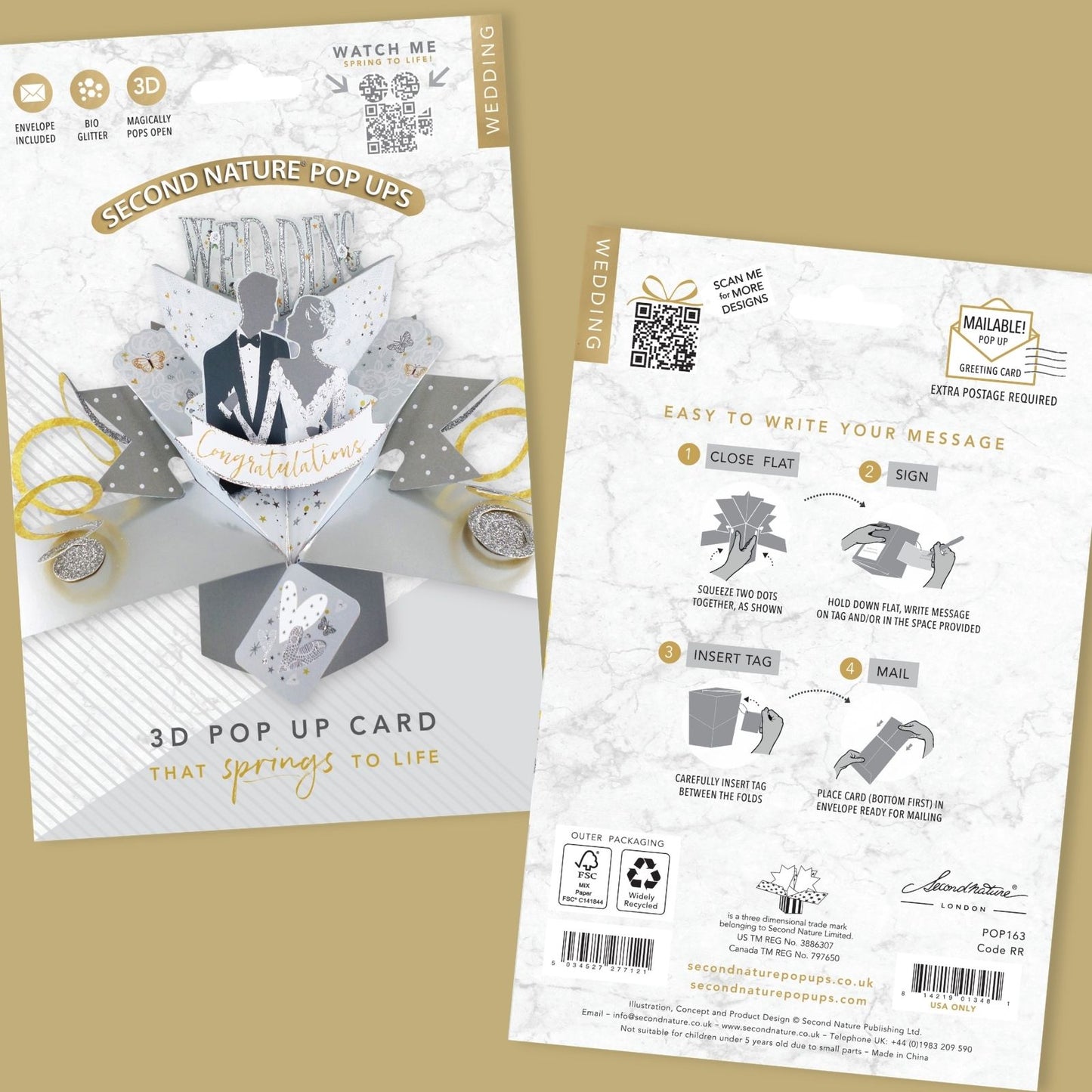 Congratulations Bride & Groom Wedding Pop Up Greeting Card