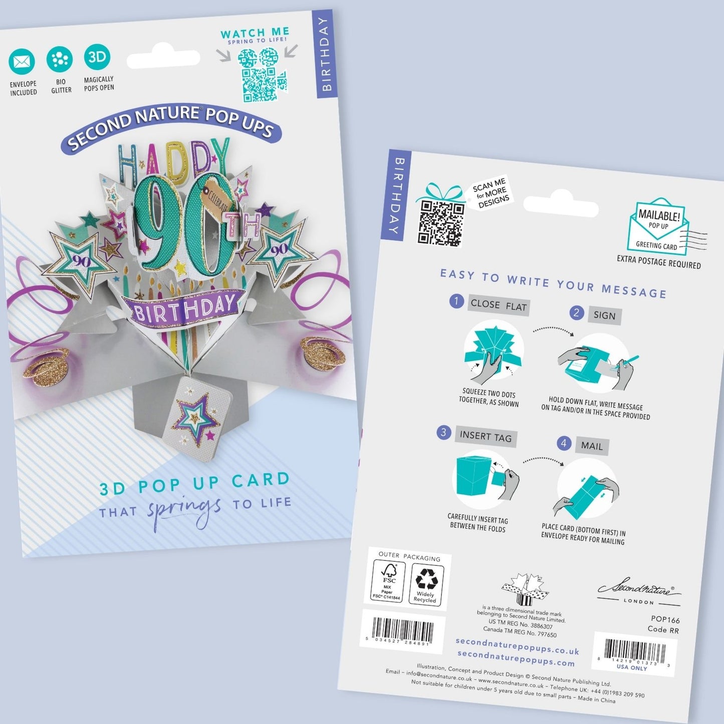 Happy 90th Birthday Pop-Up Greeting Card