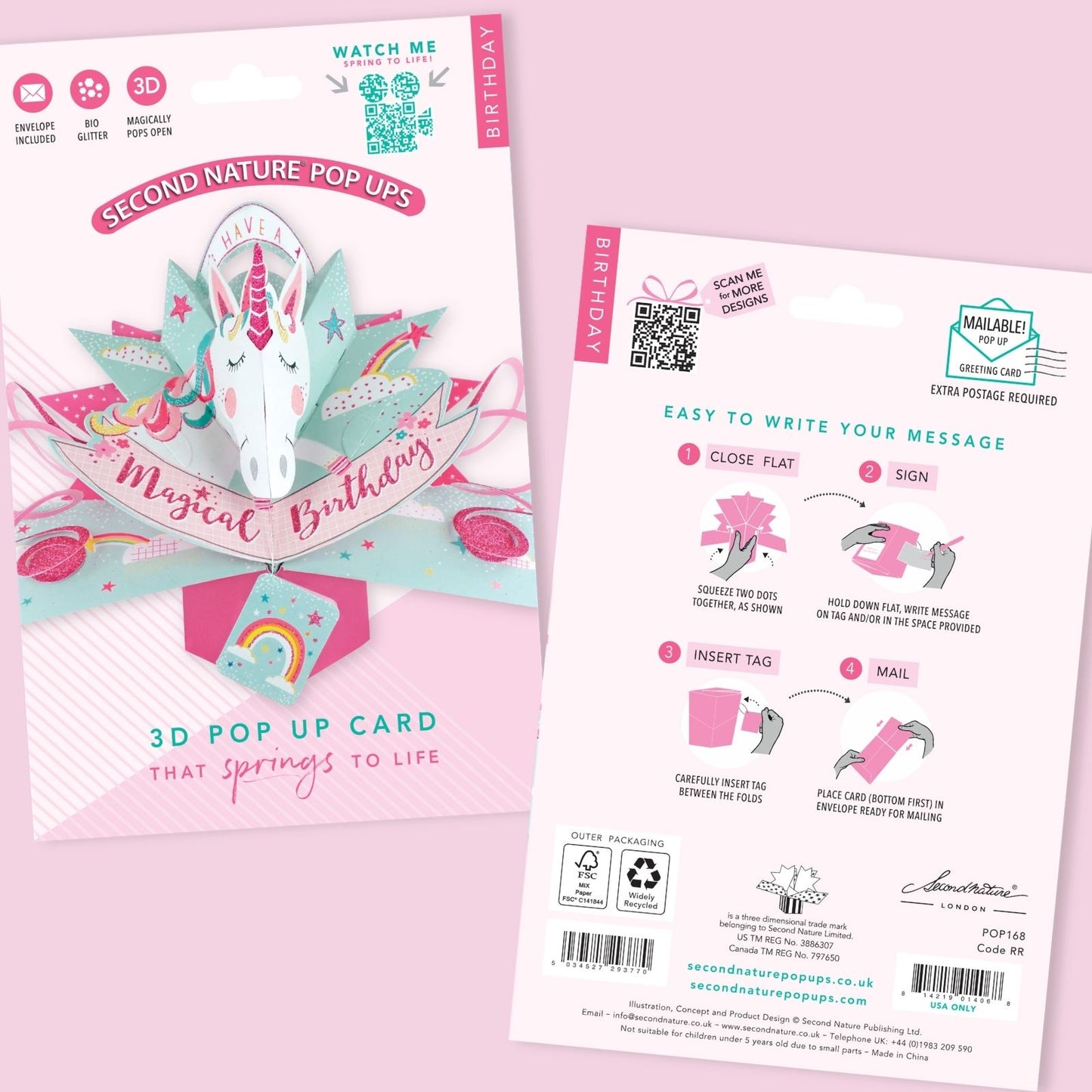 Unicorn Birthday Pop-Up Greeting Card