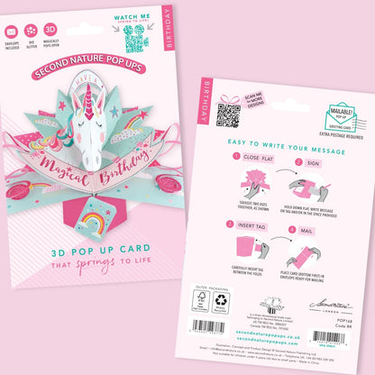 Unicorn Birthday Pop-Up Greeting Card