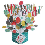 Happy Birthday Bunch Of Balloons Birthday Pop Up Greeting Card