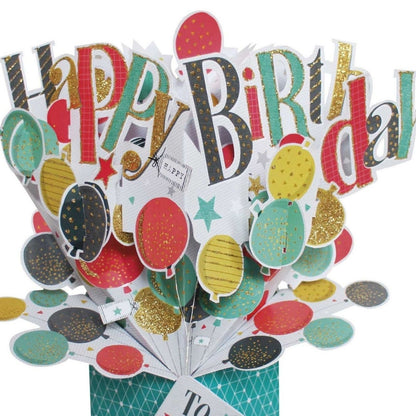 Happy Birthday Bunch Of Balloons Birthday Pop Up Greeting Card