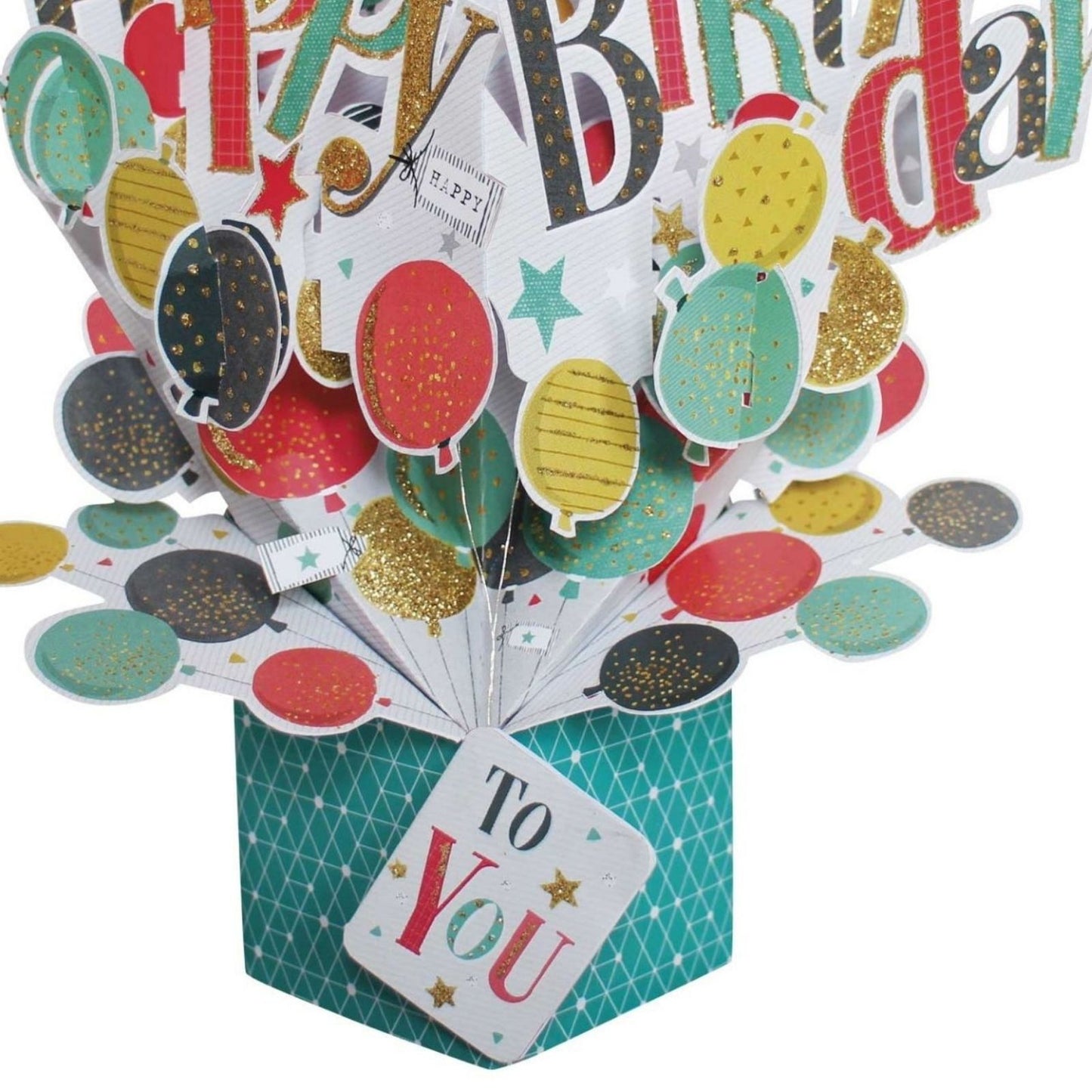 Happy Birthday Bunch Of Balloons Birthday Pop Up Greeting Card