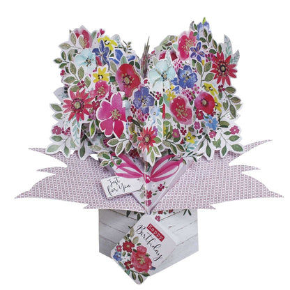 Happy Birthday Bouquet Of Flowers Birthday Pop Up Greeting Card