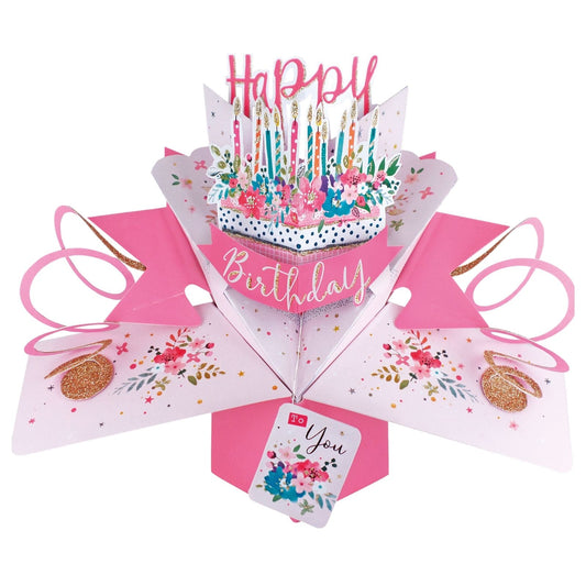 Happy Birthday Cake Pop-Up Greeting Card