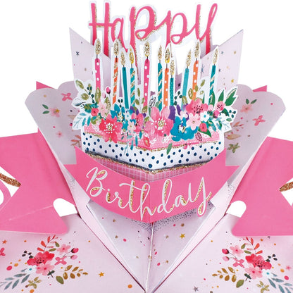 Happy Birthday Cake Pop-Up Greeting Card