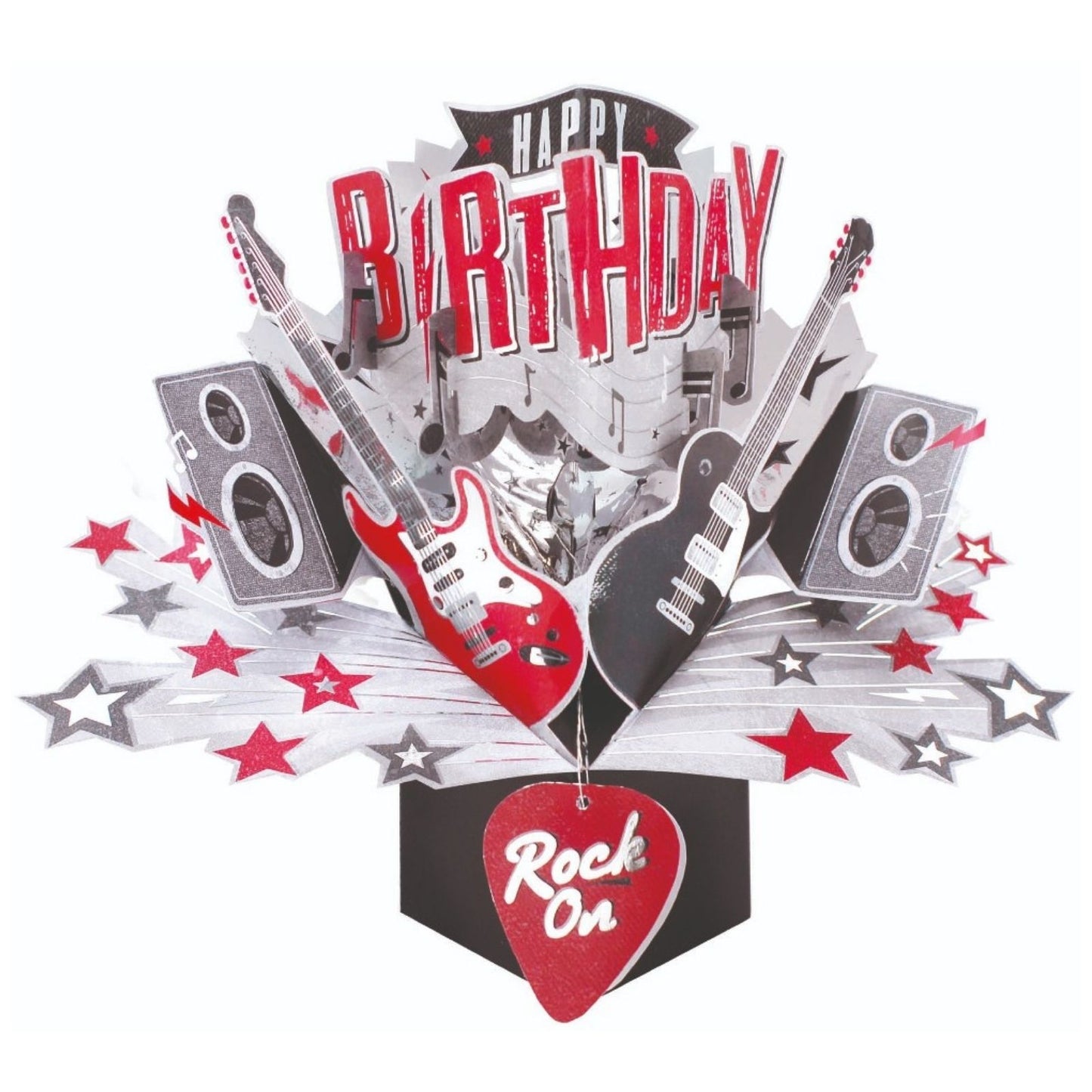 Happy Birthday Rock Guitar Pop-Up Greeting Card