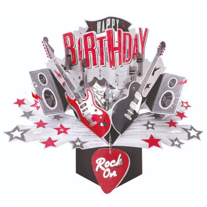 Happy Birthday Rock Guitar Pop-Up Greeting Card
