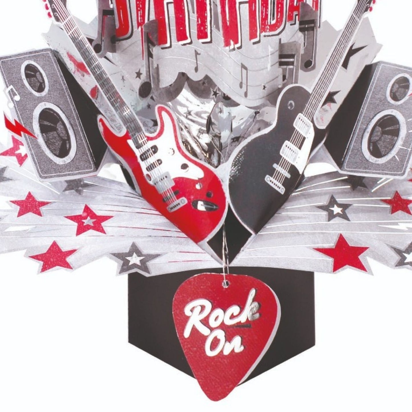 Happy Birthday Rock Guitar Pop-Up Greeting Card