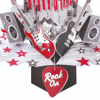 Happy Birthday Rock Guitar Pop-Up Greeting Card