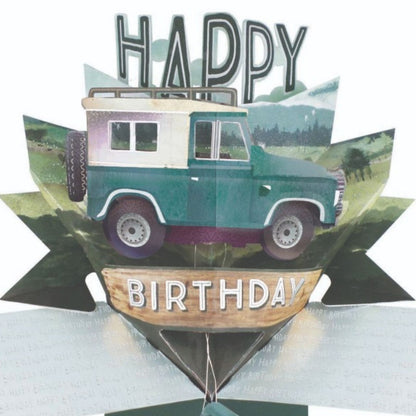 Happy Birthday Jeep Pop-Up Greeting Card