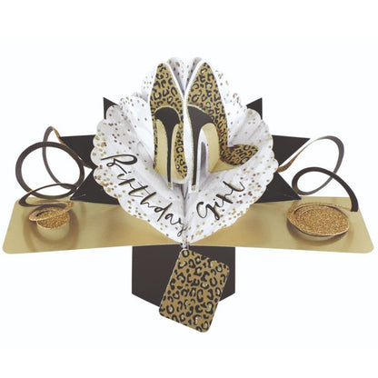 Birthday Girl Shoes Pop-Up Greeting Card