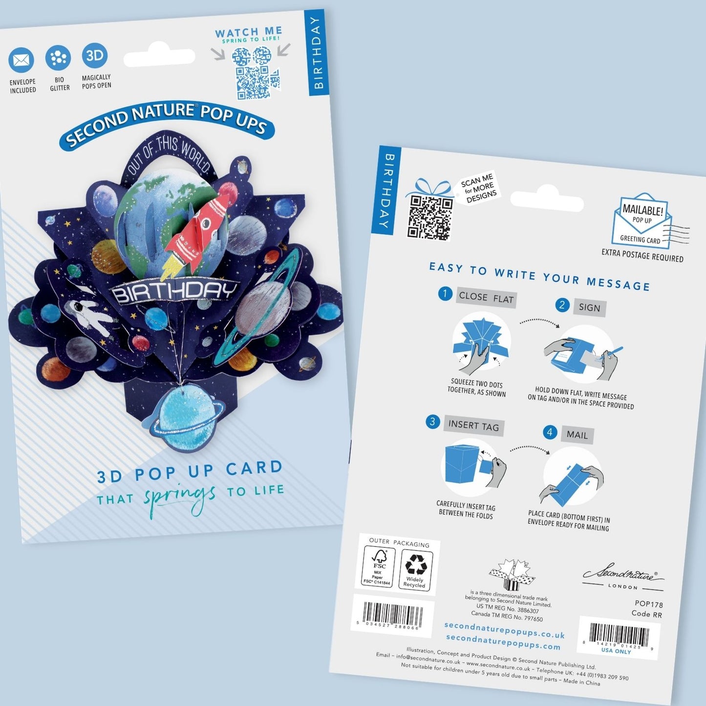 Birthday Space Pop-Up Greeting Card