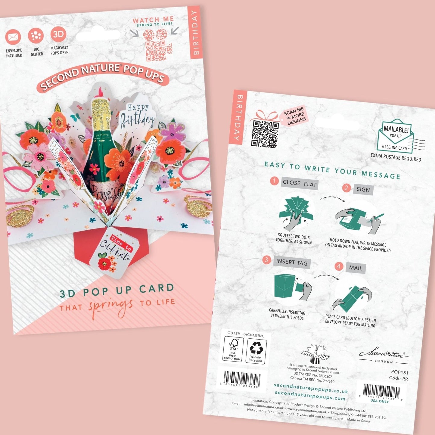 Birthday Prosecco Pop-Up Greeting Card