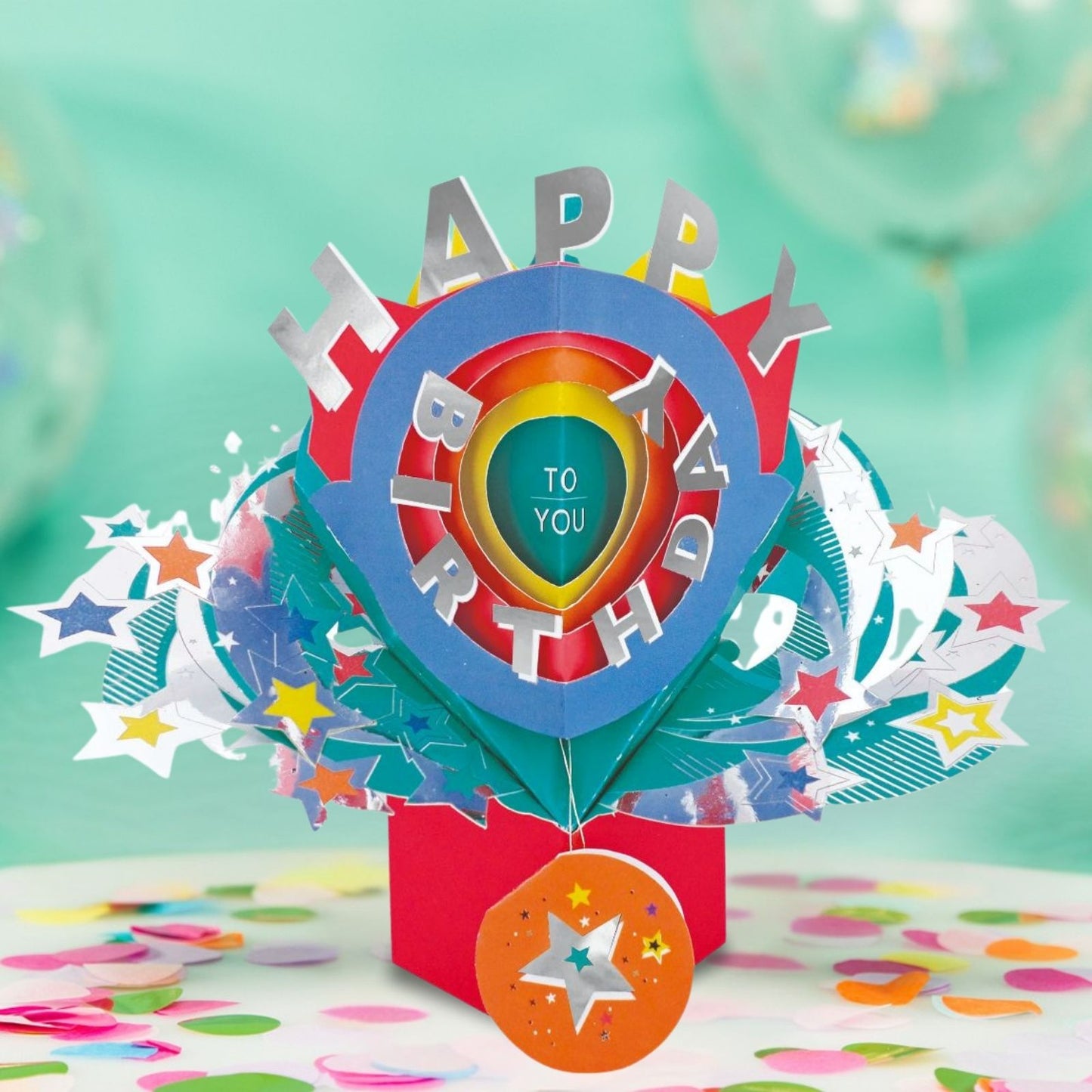 Happy Birthday Stars Pop-Up Greeting Card