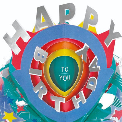 Happy Birthday Stars Pop-Up Greeting Card