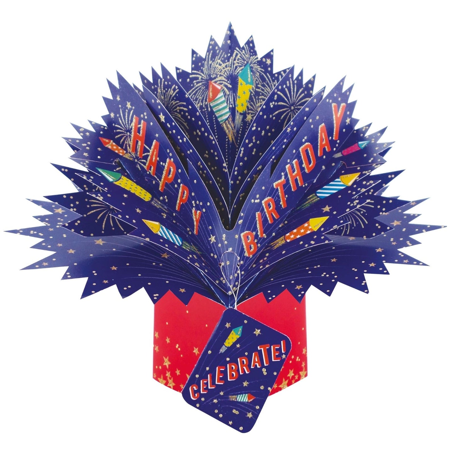 Happy Birthday Fireworks Pop-Up Greeting Card