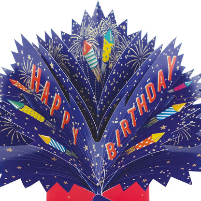 Happy Birthday Fireworks Pop-Up Greeting Card