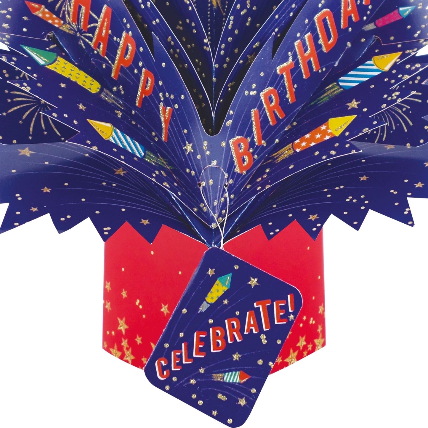 Happy Birthday Fireworks Pop-Up Greeting Card