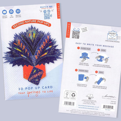 Happy Birthday Fireworks Pop-Up Greeting Card