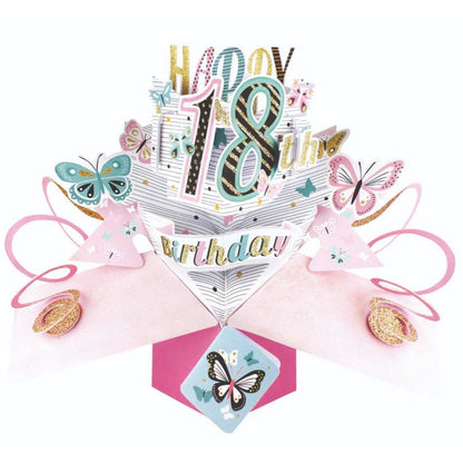 Female 18th Birthday Pop-Up Greeting Card