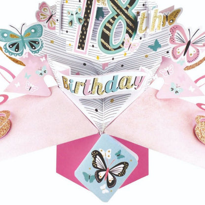 Female 18th Birthday Pop-Up Greeting Card