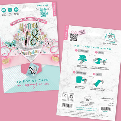 Female 18th Birthday Pop-Up Greeting Card