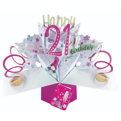 Happy 21st Birthday Pop-Up Greeting Card