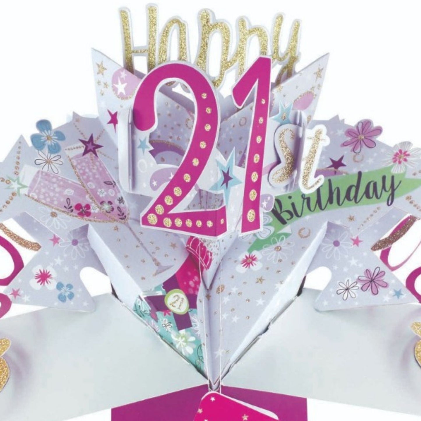 Happy 21st Birthday Pop-Up Greeting Card