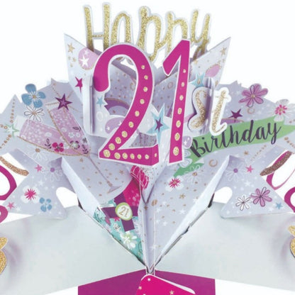 Happy 21st Birthday Pop-Up Greeting Card