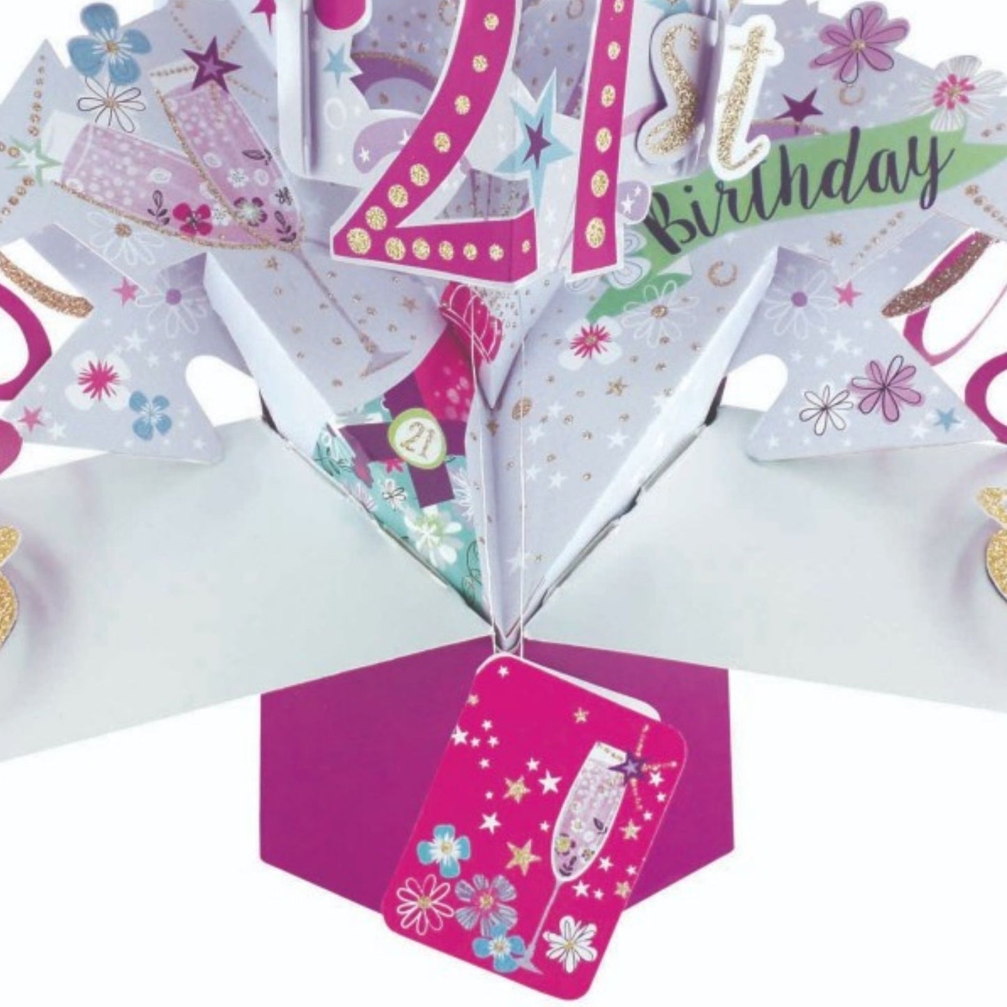 Happy 21st Birthday Pop-Up Greeting Card