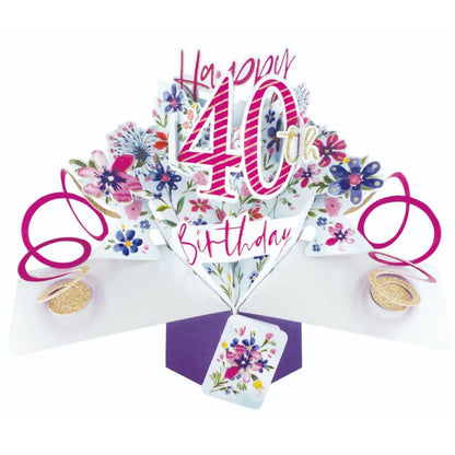 Happy 40th Birthday Pop-Up Greeting Card
