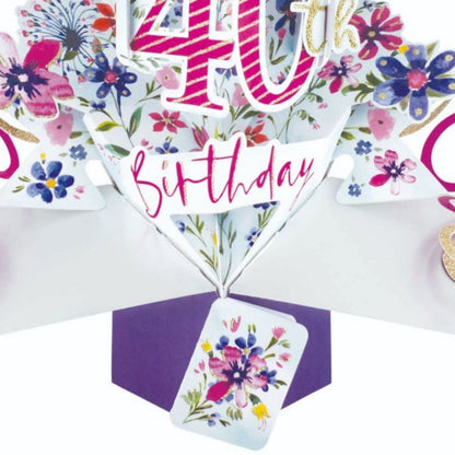 Happy 40th Birthday Pop-Up Greeting Card