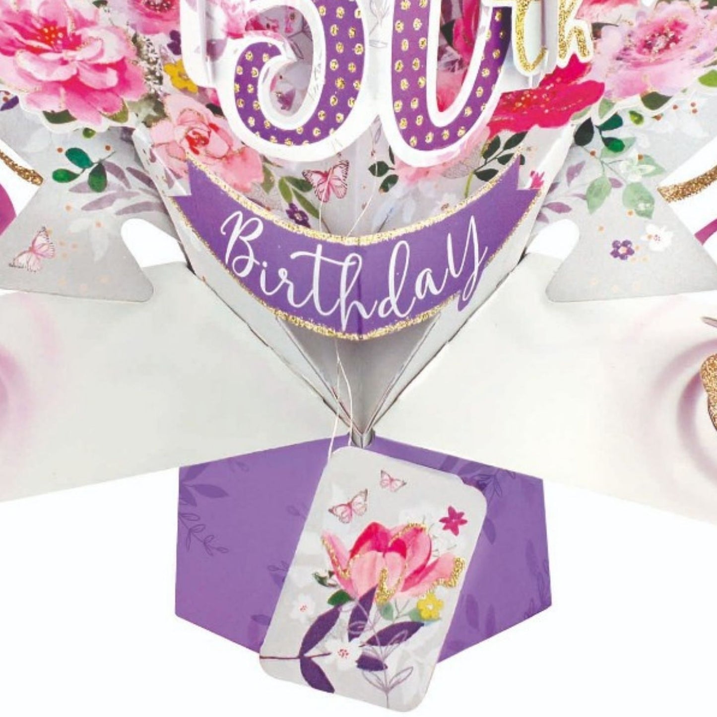 Flowers 50th Birthday Pop-Up Greeting Card