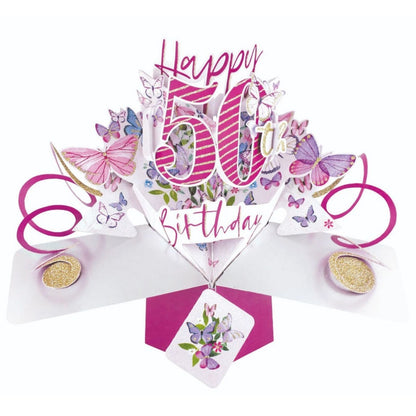Happy 50th Birthday Pop-Up Greeting Card