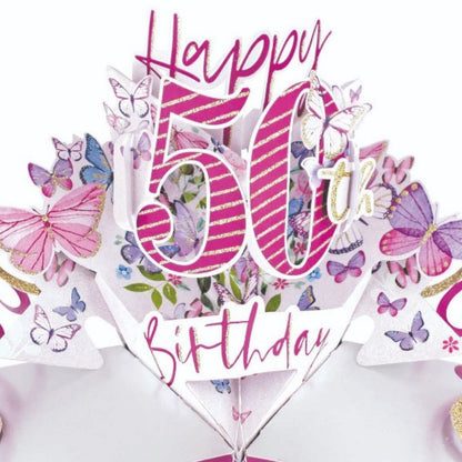 Happy 50th Birthday Pop-Up Greeting Card