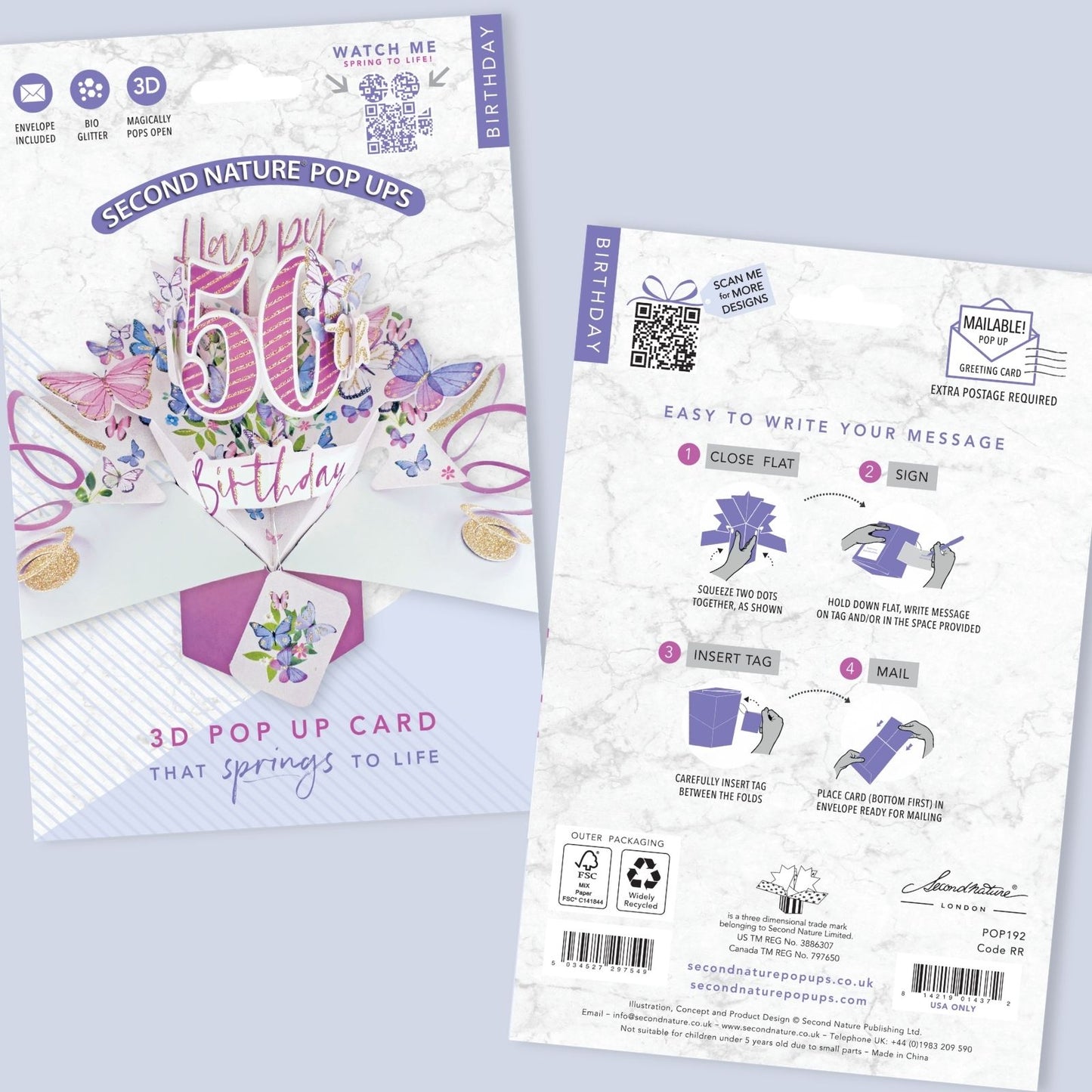 Happy 50th Birthday Pop-Up Greeting Card