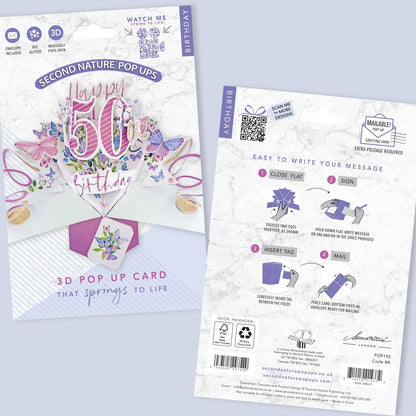 Happy 50th Birthday Pop-Up Greeting Card